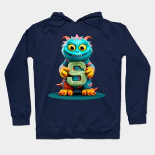 Cute Monster for Kids Alphabet Letter S Funny Back to School Hoodie